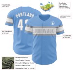 Maglia da baseball leggera bianca e grigia autentica blu personalizzata Maglia da baseball leggera bianca e grigia autentica blu personalizzata