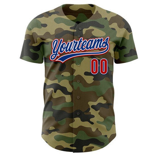 Maglia personalizzata Salute Service Baseball Autentica Camo Rosso-Royal Maglia personalizzata Salute Service Baseball Autentica Camo Rosso-Royal