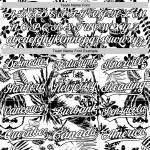 Maglia da baseball personalizzata autentica Jungle 3D con pianta bianca tropicale nera, Hawaii Maglia da baseball personalizzata autentica Jungle 3D con pianta bianca tropicale nera, Hawaii