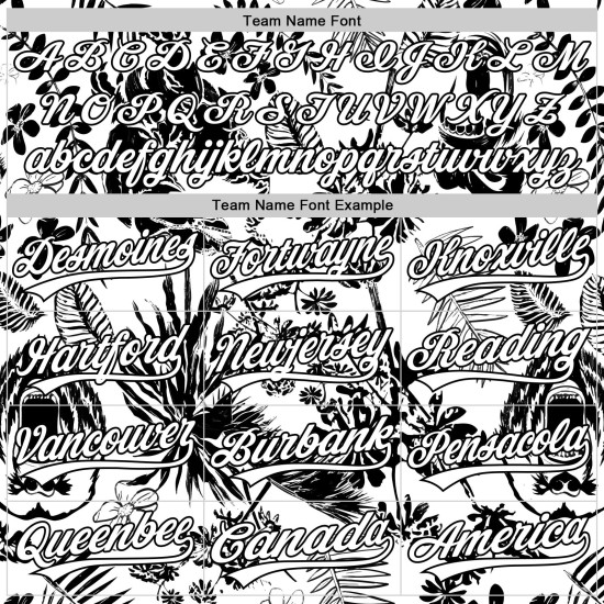 Maglia da baseball personalizzata autentica Jungle 3D con pianta bianca tropicale nera, Hawaii Maglia da baseball personalizzata autentica Jungle 3D con pianta bianca tropicale nera, Hawaii