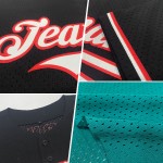 Maglia da baseball in rete verde acqua, personalizzata, autentica, bianca e rosa Maglia da baseball in rete verde acqua, personalizzata, autentica, bianca e rosa