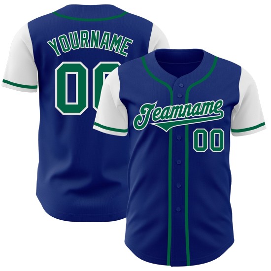 Maglia da baseball autentica Kelly personalizzata bicolore verde-bianca Maglia da baseball autentica Kelly personalizzata bicolore verde-bianca