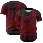 Maglia da baseball personalizzata con forma 3D, motivo astratto, design autentico color cremisi. Maglia da baseball personalizzata con forma 3D, motivo astratto, design autentico color cremisi.