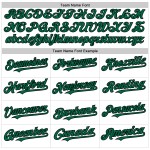 Maglia da baseball Kelly con motivo a stella autentico, stile Twinkle 3D, sfumatura personalizzata, bianco, verde e nero Maglia da baseball Kelly con motivo a stella autentico, stile Twinkle 3D, sfumatura personalizzata, bianco, verde e nero