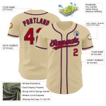 Maglia da baseball personalizzata autentica Red-Royal Sand Maglia da baseball personalizzata autentica Red-Royal Sand