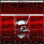 Maglia da baseball personalizzata con motivo gotico rosso 3D in stile rosa nera con teschio, autentica e con pistola Maglia da baseball personalizzata con motivo gotico rosso 3D in stile rosa nera con teschio, autentica e con pistola