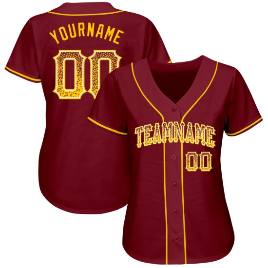 Maglia personalizzata Crimson Baseball Authentic Drift Fashion oro-bianca Maglia personalizzata Crimson Baseball Authentic Drift Fashion oro-bianca