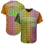 Maglia da baseball con design personalizzato, autentica, verde-bianca, 3D Neon, modello viola Maglia da baseball con design personalizzato, autentica, verde-bianca, 3D Neon, modello viola