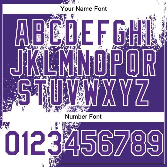 Modello viola 3D Jersey tratto pennello personalizzato disegno astratto bianco autentico baseball Modello viola 3D Jersey tratto pennello personalizzato disegno astratto bianco autentico baseball