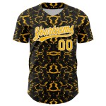 Maglia da baseball Tiger personalizzata con motivo zebrato oro-bianco autentico e nero in 3D Maglia da baseball Tiger personalizzata con motivo zebrato oro-bianco autentico e nero in 3D