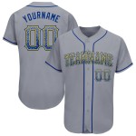 Maglia da baseball Royal-Gold Drift Gray Fashion personalizzata autentica Maglia da baseball Royal-Gold Drift Gray Fashion personalizzata autentica