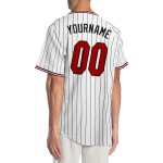 Maglia da baseball autentica personalizzata rossa e nera a righe bianche Maglia da baseball autentica personalizzata rossa e nera a righe bianche