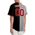 Maglia da baseball personalizzata nera divisa autentica rosso-grigia Maglia da baseball personalizzata nera divisa autentica rosso-grigia