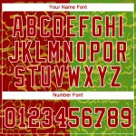 Maglia da baseball personalizzata con graffiti, motivo 3D autentico, rosso-verde Maglia da baseball personalizzata con graffiti, motivo 3D autentico, rosso-verde