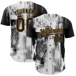 Maglia da baseball con motivo personalizzato "Old Christ" in bianco, nero e oro, con disegno 3D di Gesù. Maglia da baseball con motivo personalizzato "Old Christ" in bianco, nero e oro, con disegno 3D di Gesù.