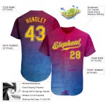 Maglia da baseball personalizzata con motivo graffiti 3D autentica in oro e nero Maglia da baseball personalizzata con motivo graffiti 3D autentica in oro e nero