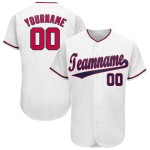 Maglia da baseball bianca personalizzata rosso-blu Maglia da baseball bianca personalizzata rosso-blu