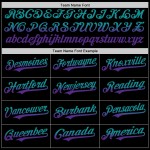Maglia da baseball personalizzata sfumata verde acqua-viola, moda, nera, autentica Maglia da baseball personalizzata sfumata verde acqua-viola, moda, nera, autentica