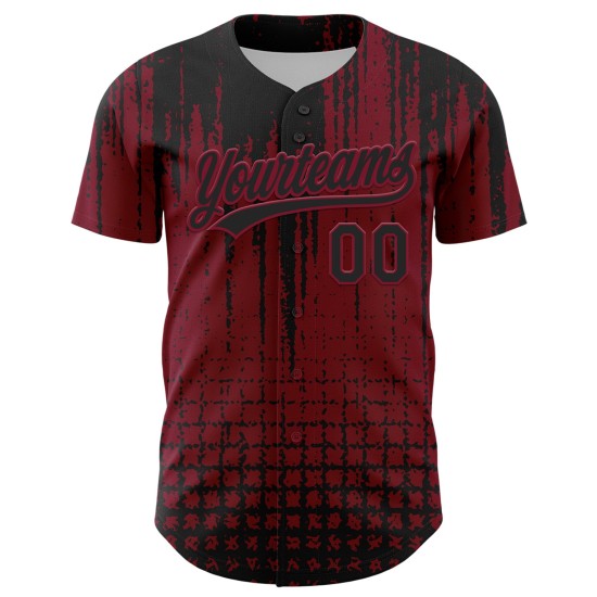 Maglia da baseball personalizzata con forma 3D, motivo astratto, design autentico color cremisi. Maglia da baseball personalizzata con forma 3D, motivo astratto, design autentico color cremisi.