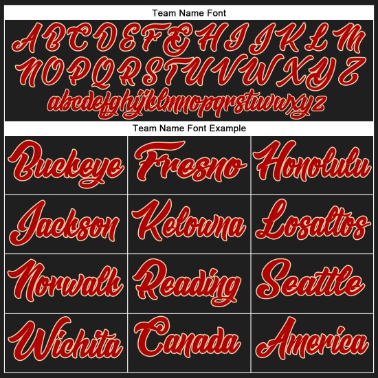 Maglia da baseball autentica personalizzata nera, rossa e crema Maglia da baseball autentica personalizzata nera, rossa e crema