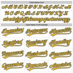 Maglia da baseball personalizzata bianca retrò, autentica, oro-blu Maglia da baseball personalizzata bianca retrò, autentica, oro-blu