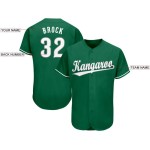 Maglia da baseball personalizzata verde, bianca e grigia Kelly Maglia da baseball personalizzata verde, bianca e grigia Kelly