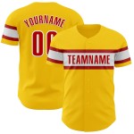 Maglia da baseball rossa e bianca personalizzata, autentica, gialla Maglia da baseball rossa e bianca personalizzata, autentica, gialla