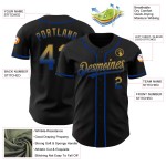 Maglia da baseball sbiadita, autentica, oro antico, moda reale, nera, personalizzata Maglia da baseball sbiadita, autentica, oro antico, moda reale, nera, personalizzata