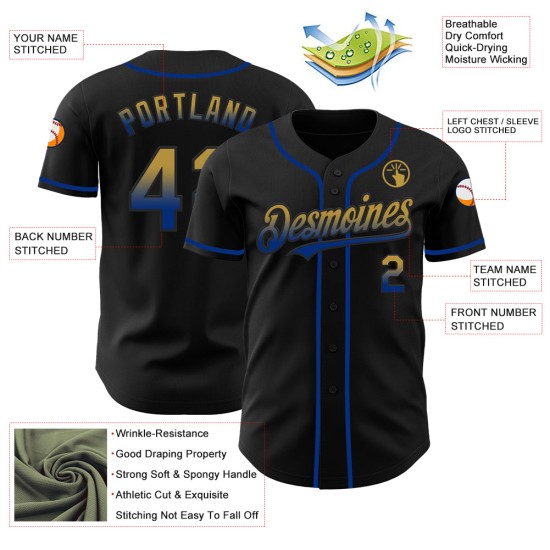 Maglia da baseball sbiadita, autentica, oro antico, moda reale, nera, personalizzata Maglia da baseball sbiadita, autentica, oro antico, moda reale, nera, personalizzata