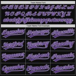 Maglia da baseball vintage viola-grigia personalizzata nera Maglia da baseball vintage viola-grigia personalizzata nera