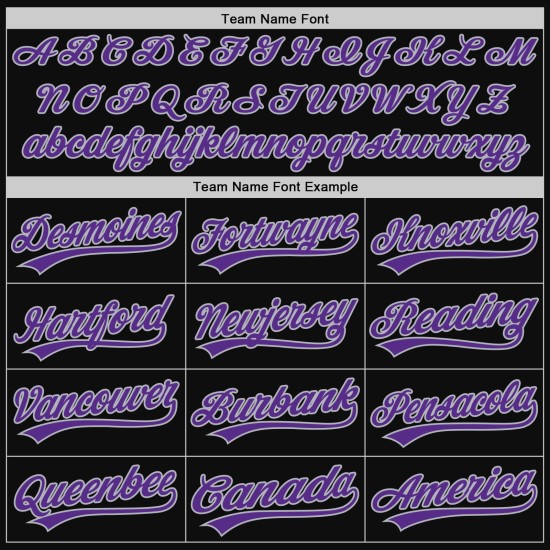 Maglia da baseball vintage viola-grigia personalizzata nera Maglia da baseball vintage viola-grigia personalizzata nera