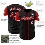 Maglia da baseball autentica personalizzata con due toni rossi e bianchi e due neri Maglia da baseball autentica personalizzata con due toni rossi e bianchi e due neri