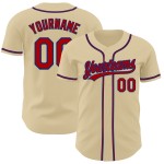 Maglia da baseball personalizzata autentica Red-Royal Sand Maglia da baseball personalizzata autentica Red-Royal Sand