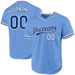Maglia da baseball personalizzata leggera retrò autentica blu royal-bianca Maglia da baseball personalizzata leggera retrò autentica blu royal-bianca