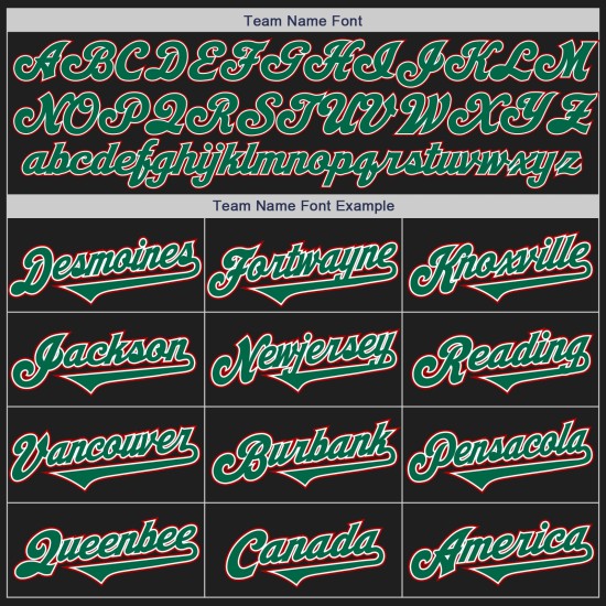 Maglia da baseball nera personalizzata, due toni Kelly Green-Red, autentica Maglia da baseball nera personalizzata, due toni Kelly Green-Red, autentica