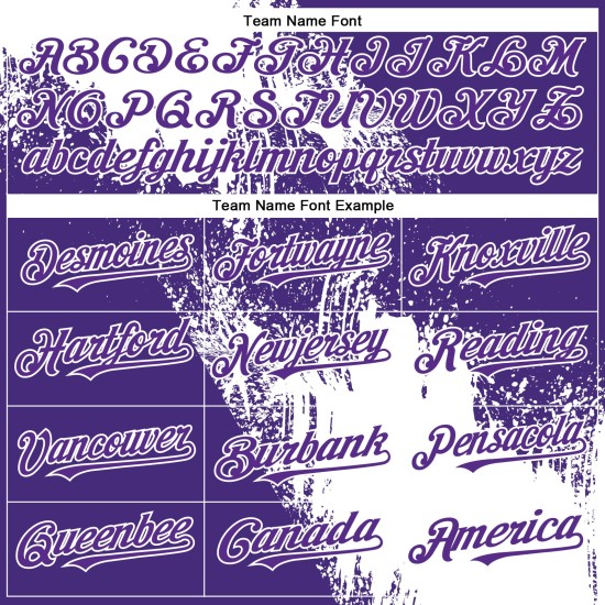 Modello viola 3D Jersey tratto pennello personalizzato disegno astratto bianco autentico baseball Modello viola 3D Jersey tratto pennello personalizzato disegno astratto bianco autentico baseball