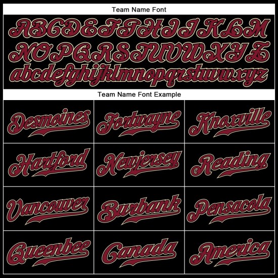 Maglia da baseball Crimson-City nera senza maniche, personalizzata, color crema, autentica Maglia da baseball Crimson-City nera senza maniche, personalizzata, color crema, autentica