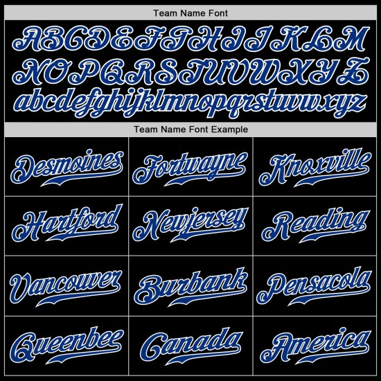 Maglia da baseball personalizzata autentica Royal-Light, nera e blu, stile Split Maglia da baseball personalizzata autentica Royal-Light, nera e blu, stile Split
