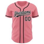 Maglia da baseball personalizzata autentica nera e bianca, taglia media, rosa Maglia da baseball personalizzata autentica nera e bianca, taglia media, rosa