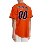 Maglia da baseball personalizzata autentica blu navy e bianca arancione Maglia da baseball personalizzata autentica blu navy e bianca arancione