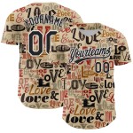 Maglia da baseball autentica Love Day per San Valentino, personalizzata, City Cream, nera e bianca, 3D Maglia da baseball autentica Love Day per San Valentino, personalizzata, City Cream, nera e bianca, 3D