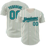 Maglia da baseball autentica a righe) Verde acqua-Nero (Nero Personalizzato Verde acqua Crema Maglia da baseball autentica a righe) Verde acqua-Nero (Nero Personalizzato Verde acqua Crema