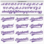 Maglia da baseball personalizzata bianca viola retrò autentica Maglia da baseball personalizzata bianca viola retrò autentica
