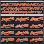 Maglia da baseball nera autentica bicolore arancione-blu personalizzata Maglia da baseball nera autentica bicolore arancione-blu personalizzata