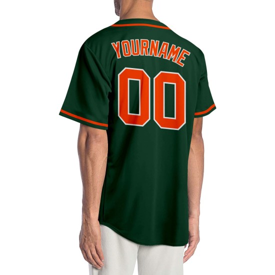 Maglia da baseball verde personalizzata autentica arancione-bianca Maglia da baseball verde personalizzata autentica arancione-bianca