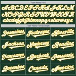 Maglia da baseball autentica personalizzata verde tono due bianco-oro Maglia da baseball autentica personalizzata verde tono due bianco-oro