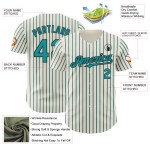 Maglia da baseball autentica a righe) Verde acqua-Nero (Nero Personalizzato Verde acqua Crema Maglia da baseball autentica a righe) Verde acqua-Nero (Nero Personalizzato Verde acqua Crema