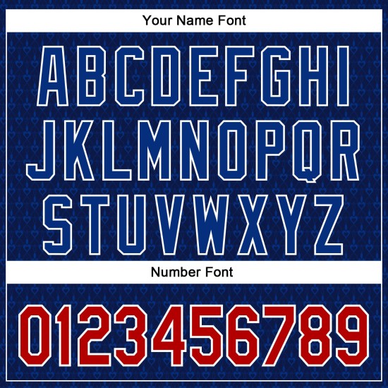 Maglia da baseball personalizzata in 3D con design autentico a cuori, rosso-blu navy Maglia da baseball personalizzata in 3D con design autentico a cuori, rosso-blu navy