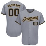 Maglia da baseball autentica personalizzata nera e grigia, modello Old Jersey Maglia da baseball autentica personalizzata nera e grigia, modello Old Jersey