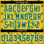 Maglia da baseball personalizzata St. Kelly, modello Patrick's Gold, verde-bianca, autentica, 3D Maglia da baseball personalizzata St. Kelly, modello Patrick's Gold, verde-bianca, autentica, 3D